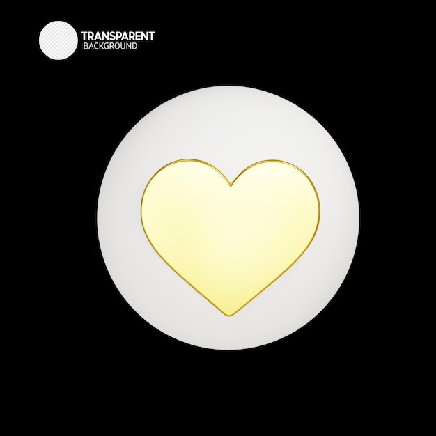 Un corazón amarillo está en un círculo con las palabras transparentes.