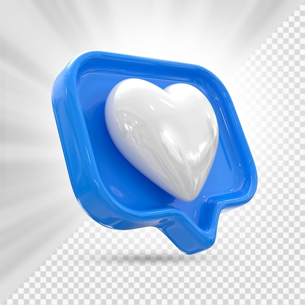 Corazón amor icono 3d render