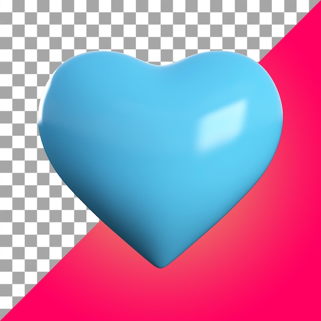 PSD corazón azul claro 3d