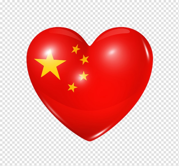 Corazón con bandera china