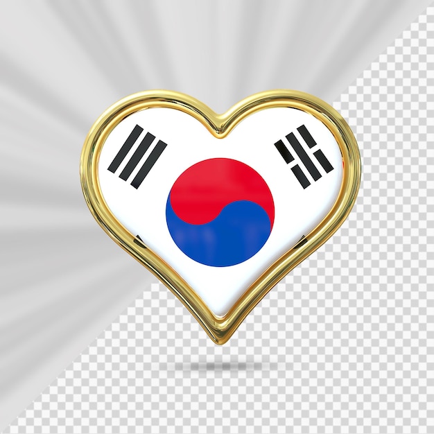 PSD corazón bandera corea