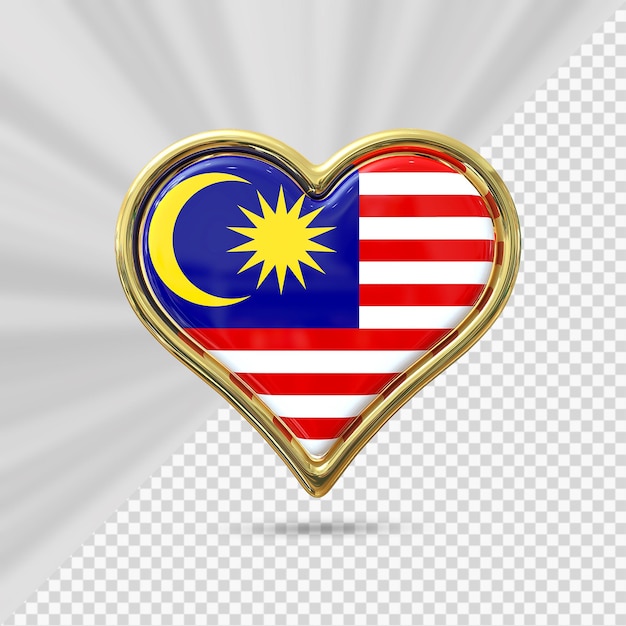 PSD corazón bandera malasia