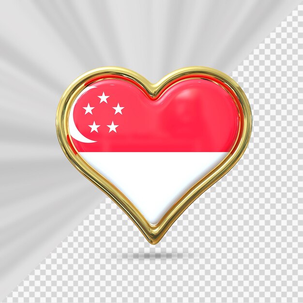 PSD corazón bandera singapur