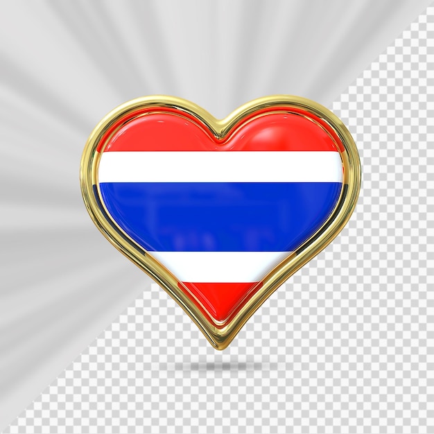 Corazón Bandera Tailandia