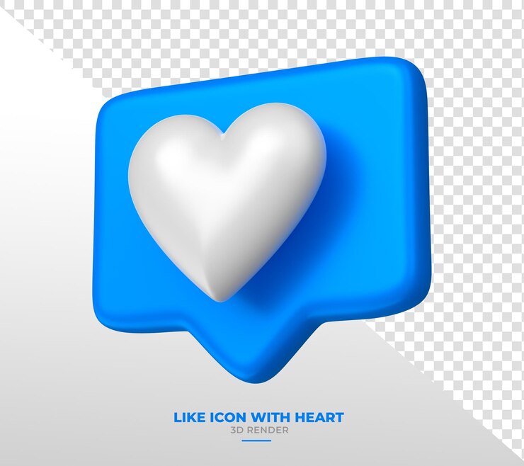 PSD corazón blanco en burbuja de comentarios azul para la campaña azul de noviembre en renderización 3d
