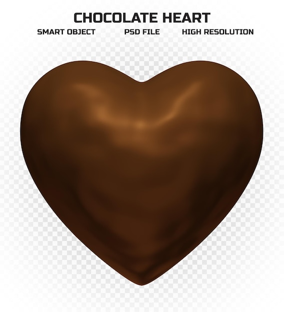 Corazón de chocolate en alta resolución para decoración