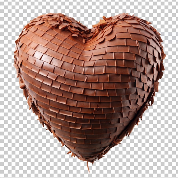 PSD corazón de chocolate pi ata en un fondo transparente