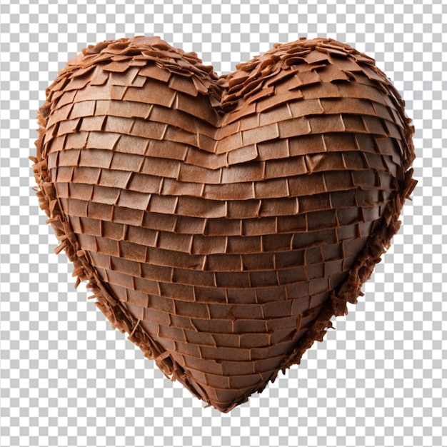 PSD corazón de chocolate pi ata en un fondo transparente
