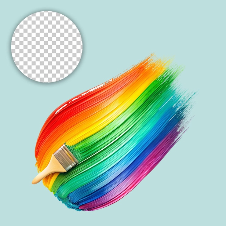 PSD corazón en colores lgbt en un fondo transparente