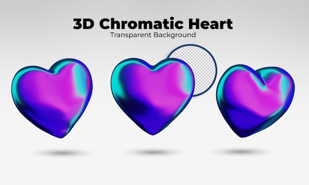 Corazón cromático 3d