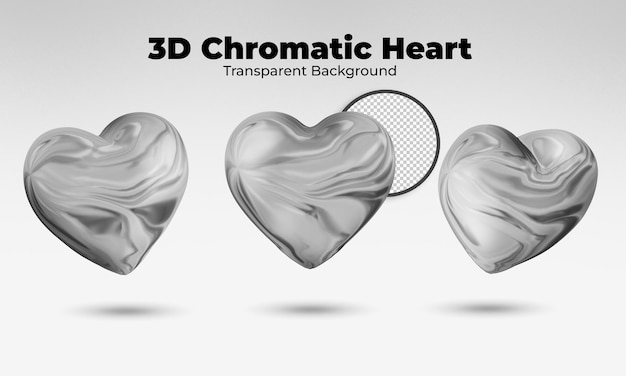 Corazón cromático en 3d