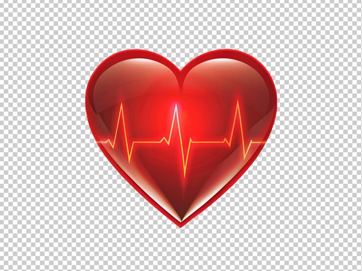 PSD corazón digital con el latido del corazón