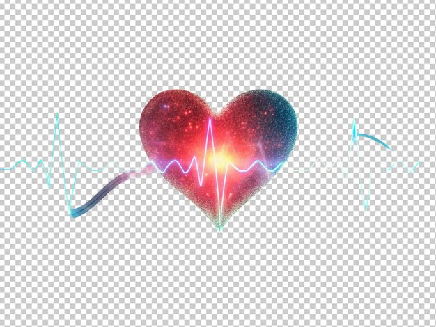 PSD corazón digital con el latido del corazón