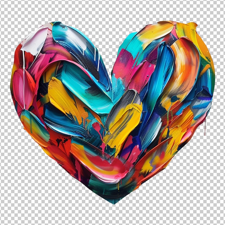PSD un corazón dramático con colores