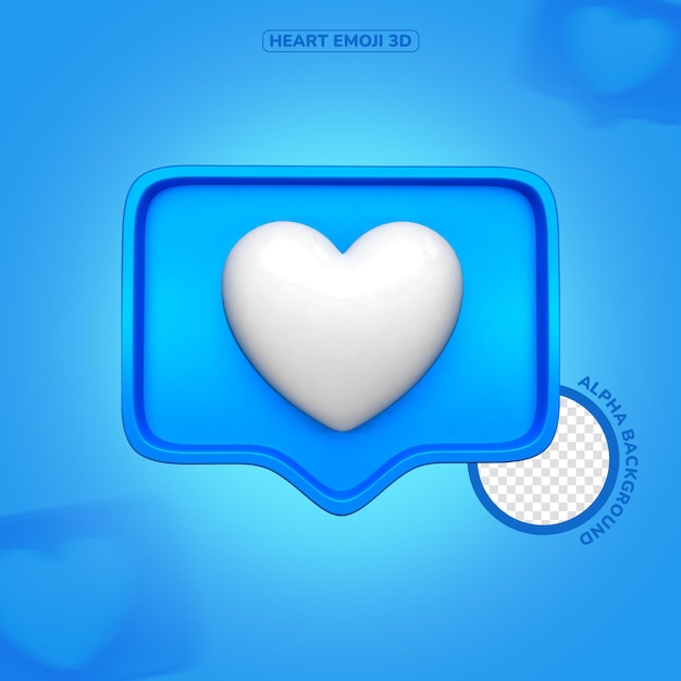 PSD corazón emoji 3d render