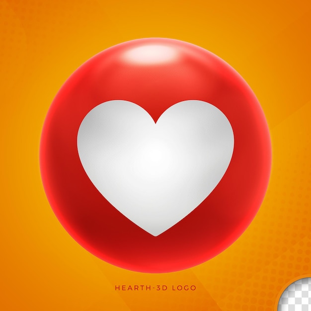 PSD corazón emoji en diseño elipse 3d