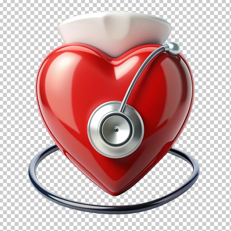 PSD un corazón con un estetoscopio en él