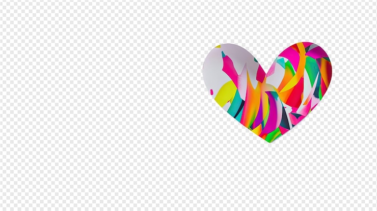PSD un corazón con un fondo de color arco iris