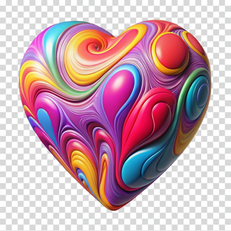 PSD corazón giratorio de colores