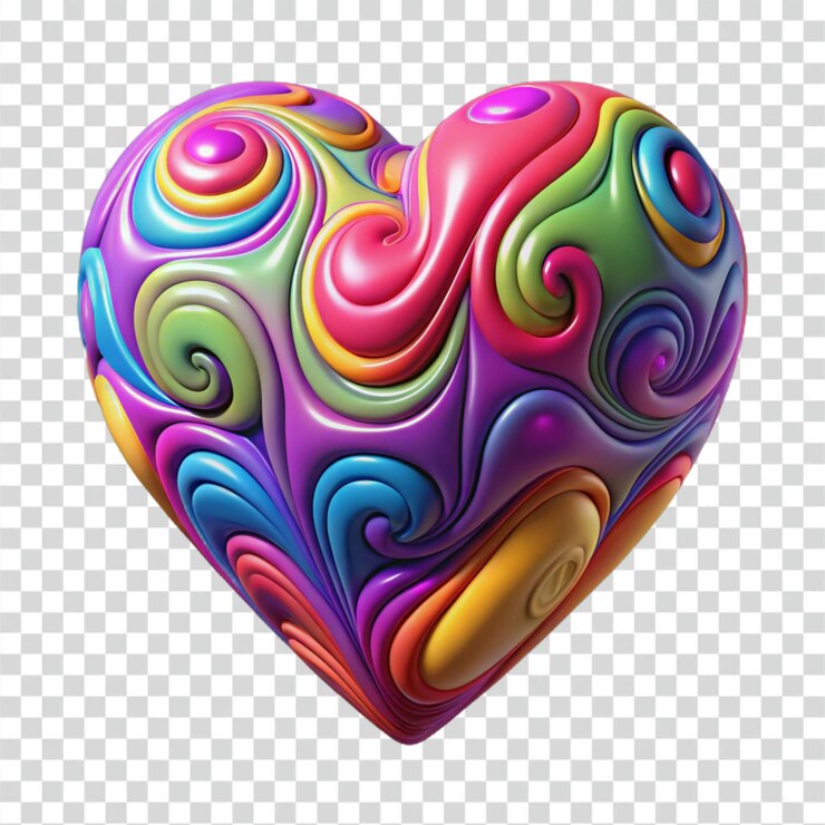 PSD corazón giratorio de colores