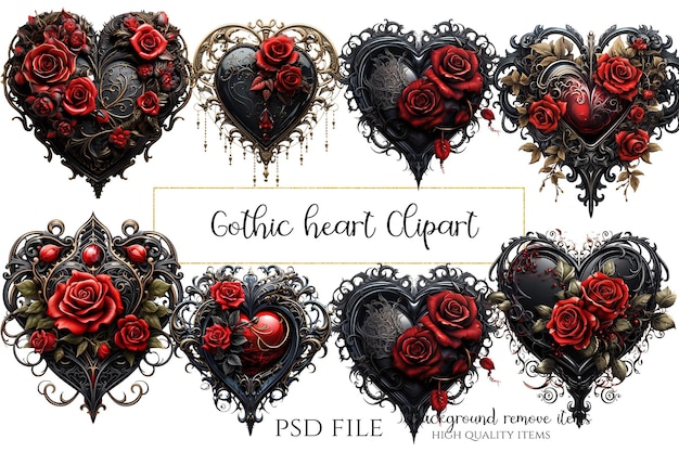 El corazón gótico CLIPART