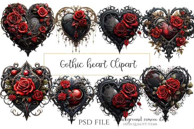 PSD el corazón gótico clipart