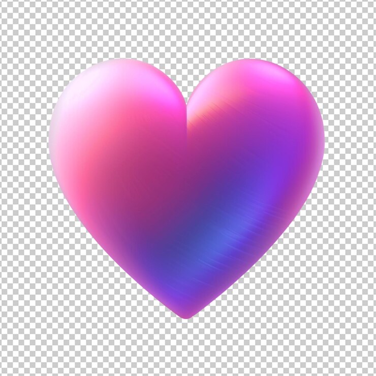 PSD corazón de gradiente púrpura y rosa suave de png