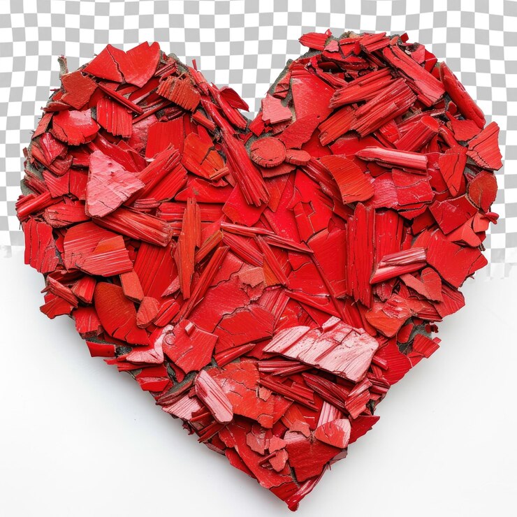 PSD un corazón hecho por la compañía de papel de pañuelo rojo