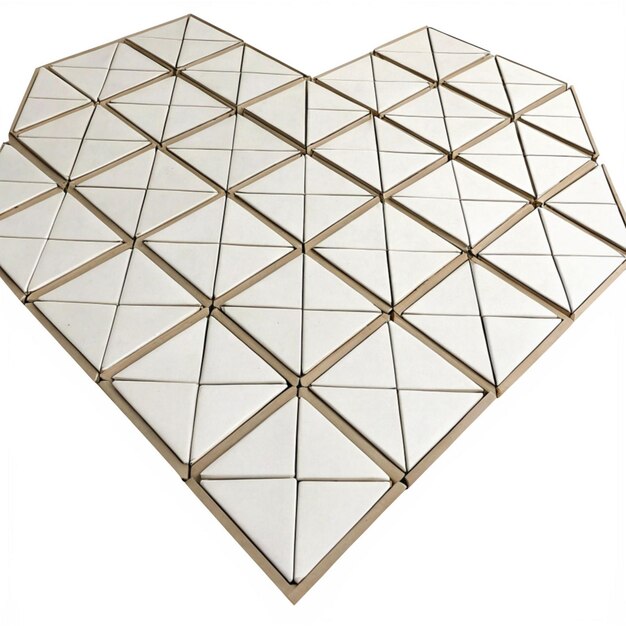 corazón hecho de triángulos o hexágonos