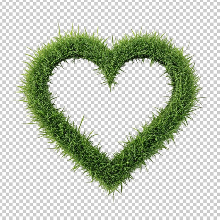 PSD el corazón de la hierba verde