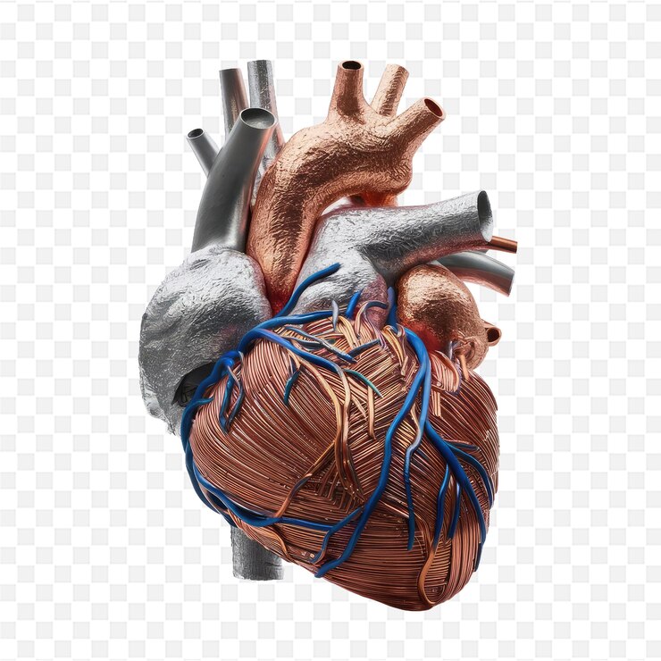 PSD un corazón humano con el corazón humano en un fondo transparente