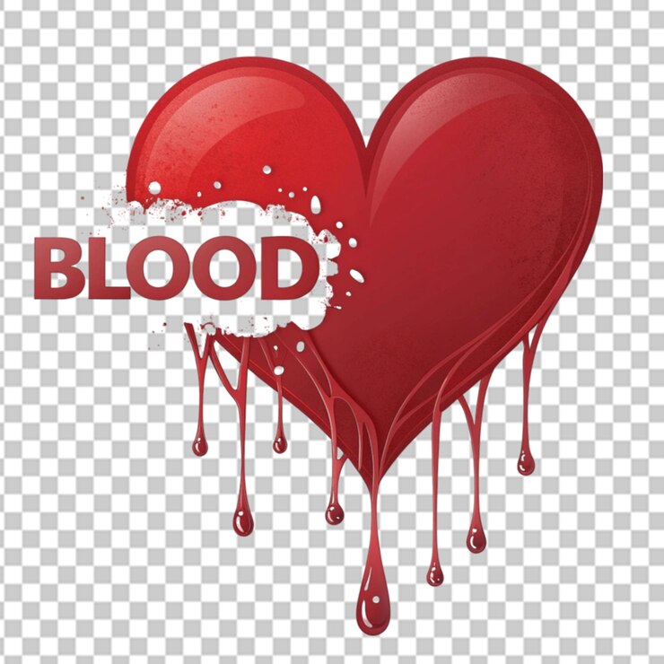 PSD un corazón humano con sangre