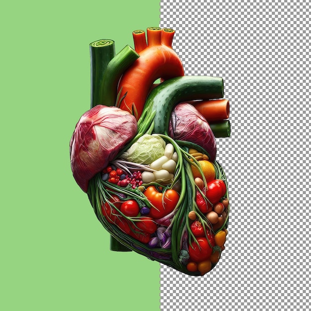 El corazón humano vegetal artesanal png