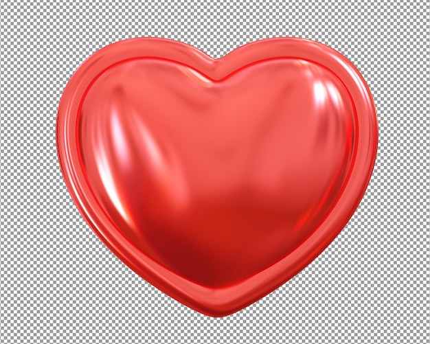 PSD corazón metálico 3d