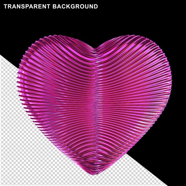 Corazón morado acanalado
