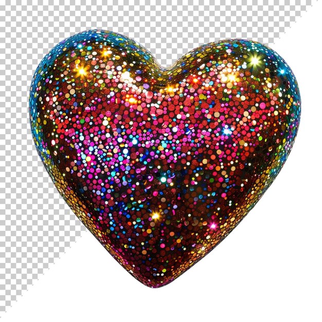 PSD corazón multicolor psd aislado en un fondo transparente