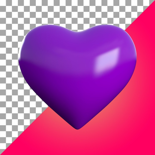 corazón púrpura 3d