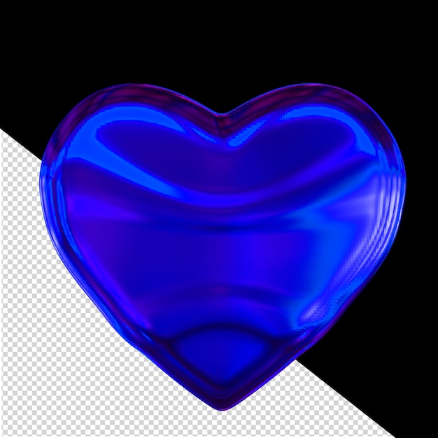 Corazón púrpura con costillas en 3D