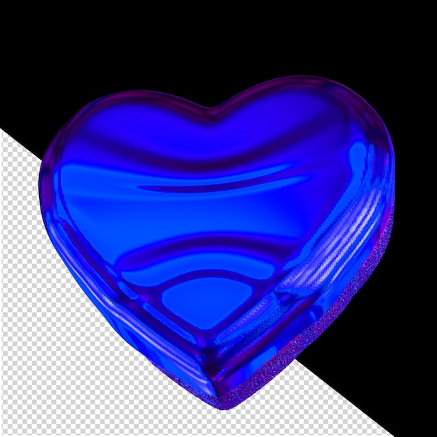 Corazón púrpura con costillas en 3D