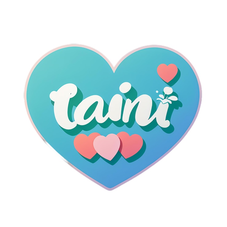 PSD un corazón que dice tani en él sticker decal