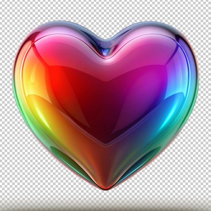 PSD un corazón que tiene un corazón de color arco iris en él