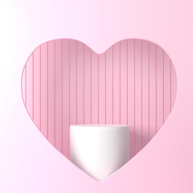 Un corazón recortado con una taza blanca dentro.