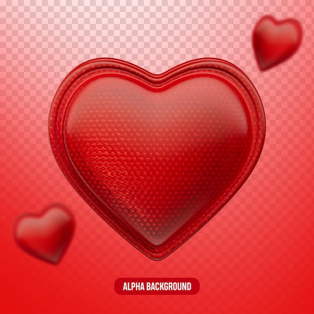 Corazón rojo en 3D