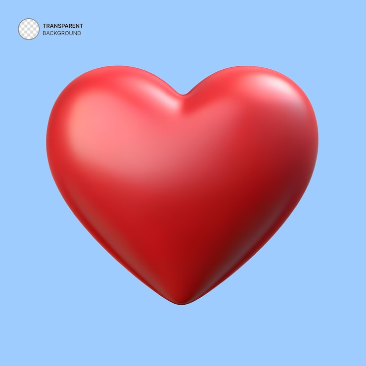 PSD corazón rojo en 3d
