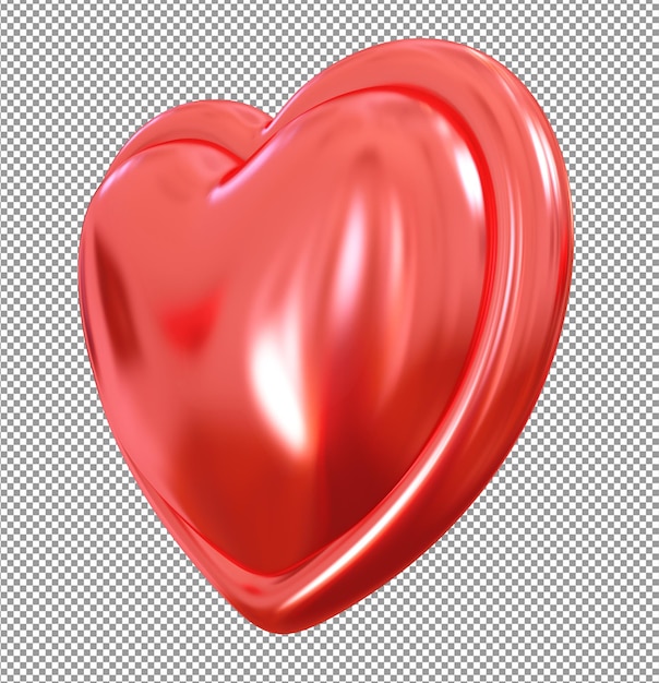 PSD corazón rojo 3d