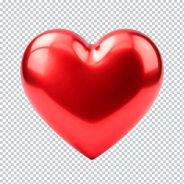 Corazón rojo brillante en 3D para el Día de San Valentín