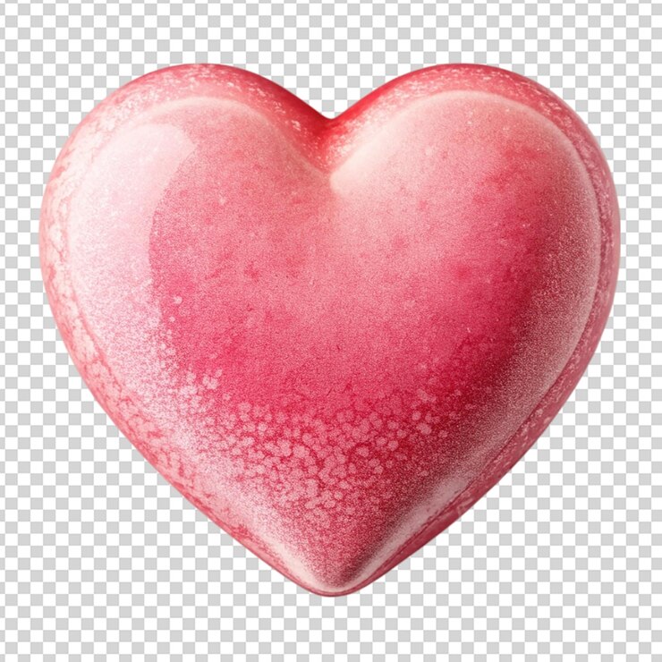 PSD corazón rosado aislado sobre un fondo transparente