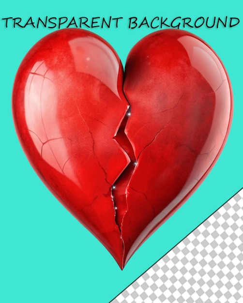 PSD el corazón roto ilustración 3d