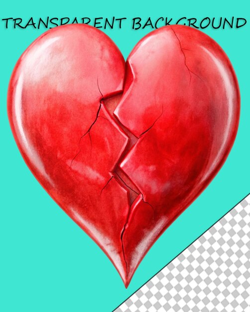 PSD el corazón roto ilustración 3d