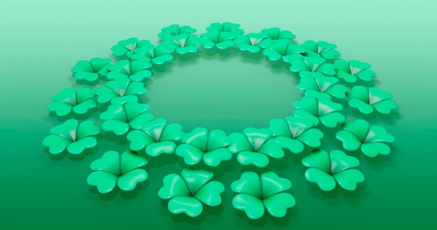 un corazón con un trébol verde en el medio